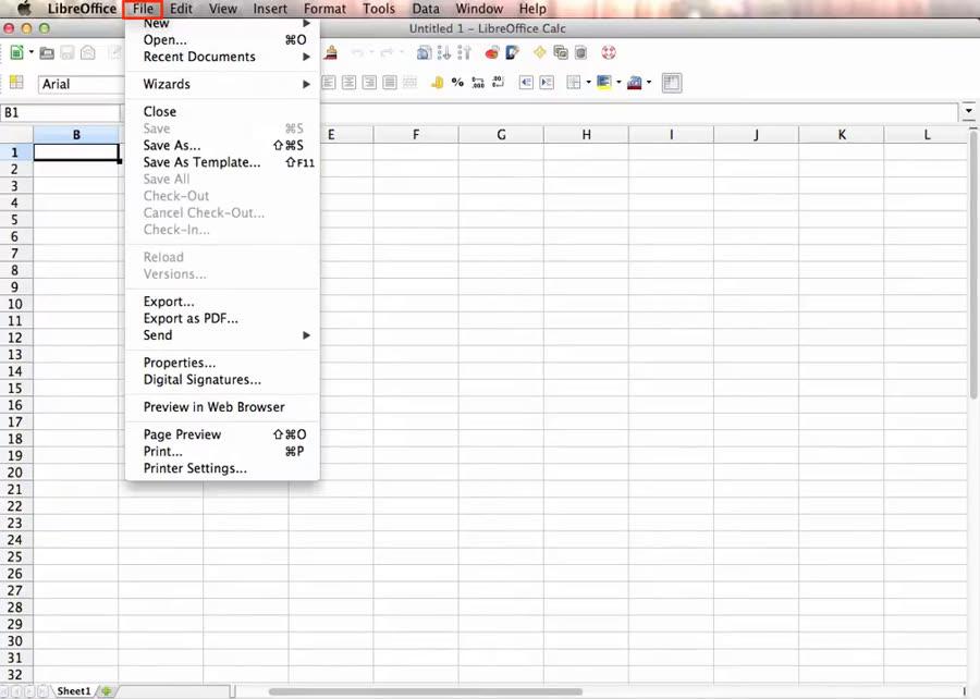 Open the file from Calc