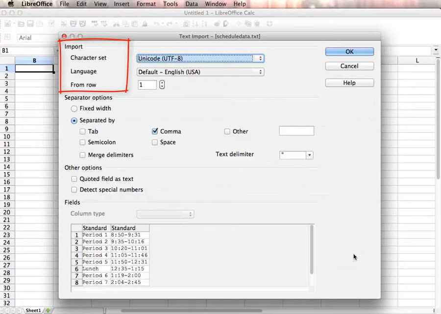 Leave the Import settings at their defaults