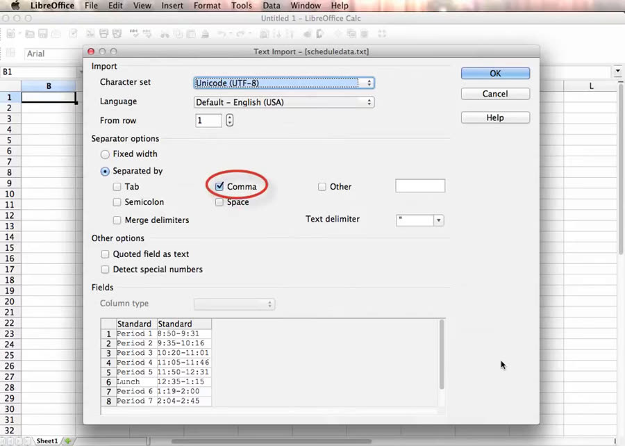 Confirm the separator