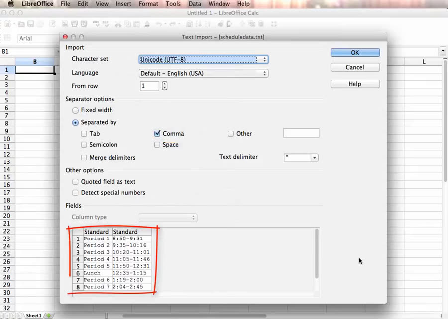 Check the preview, then click OK